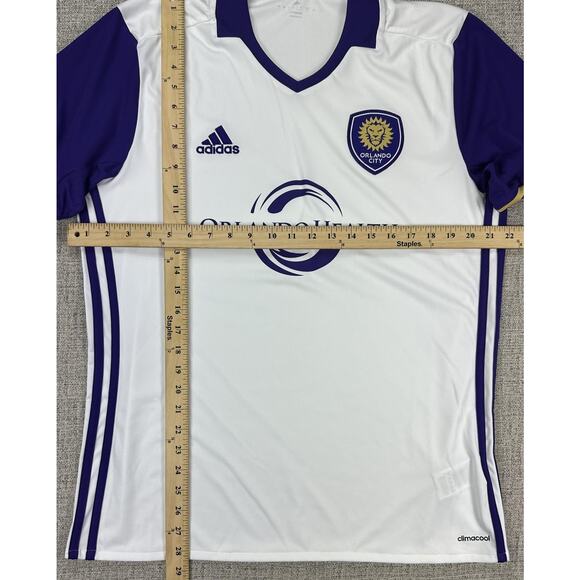 Orlando City SC Womens Jersey Mens Large White MLS Soccer Adidas ClimaCool - Picture 3 of 14